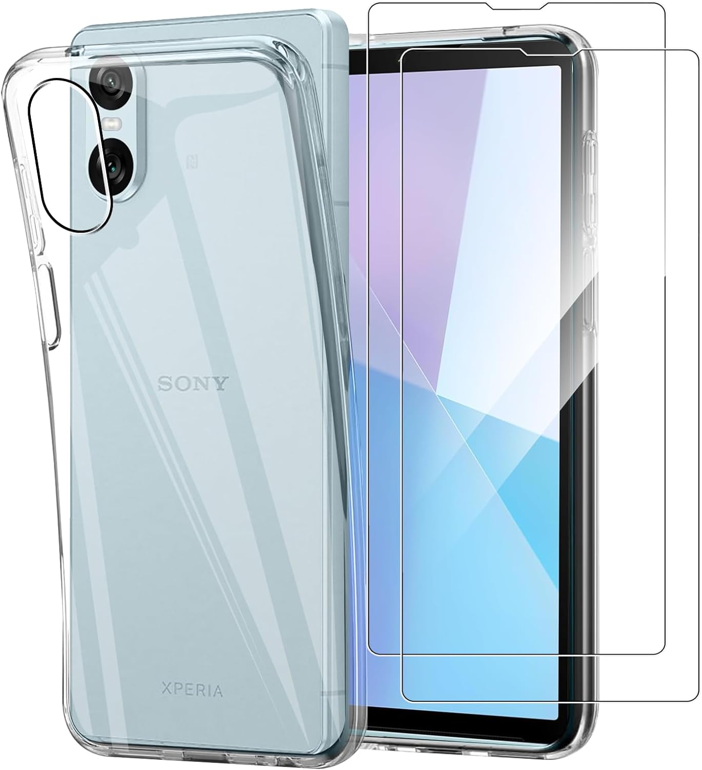 Sony Xperia 10 VI Case Clear Phone Cover & Screen Protector