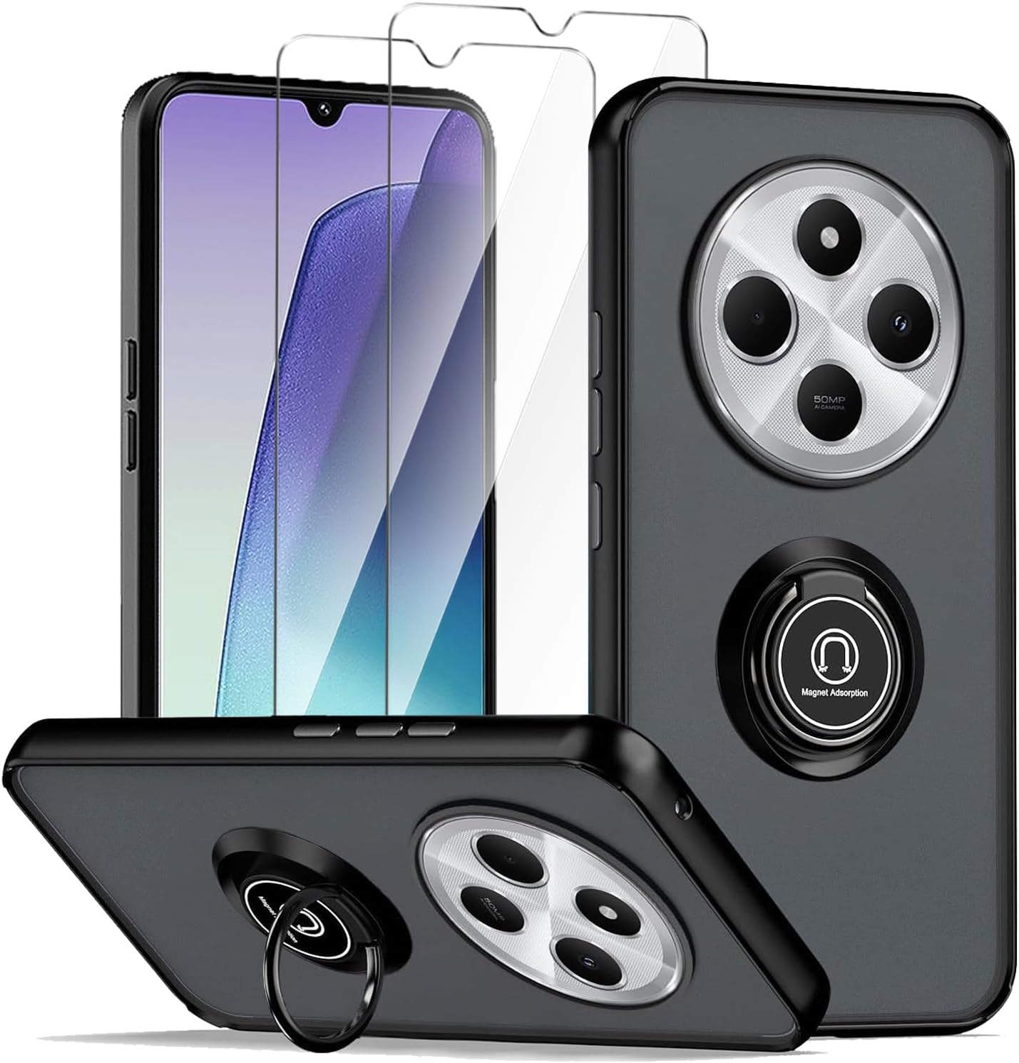 Xiaomi Poco C75 Case Kickstand Cover Heavy Duty & Screen Protector