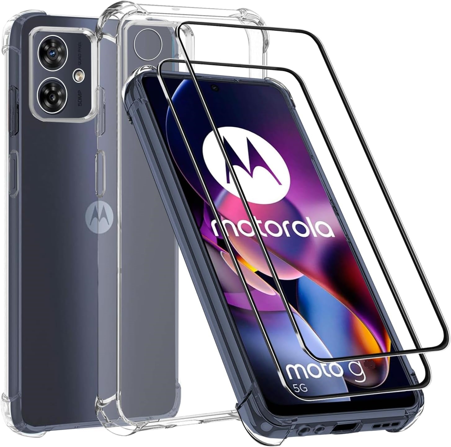 Motorola Moto G55 Case Clear Phone Cover & Screen Protector