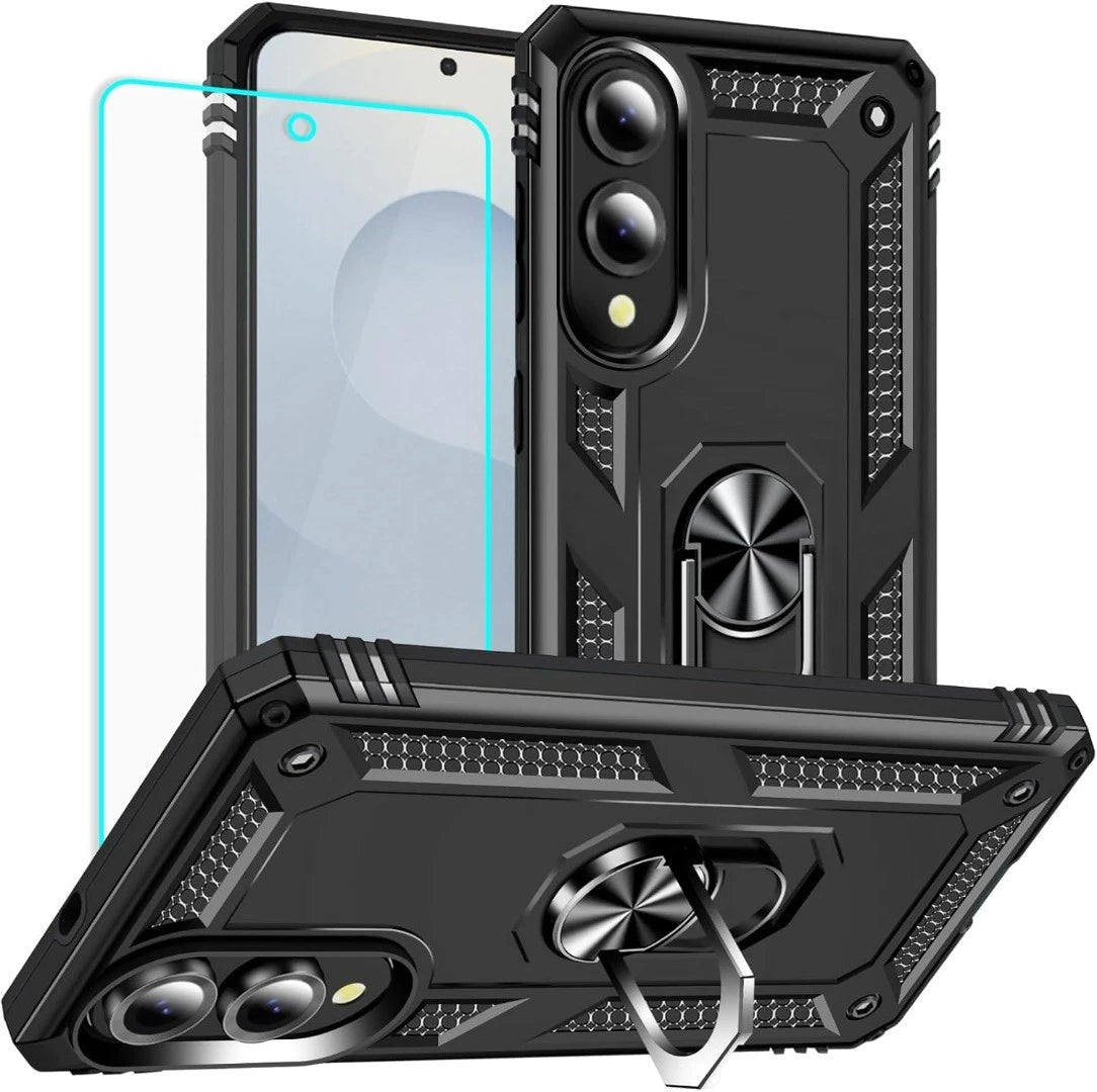 Samsung Galaxy S25 Edge Case Shockproof Ring Phone Cover & Screen Protector