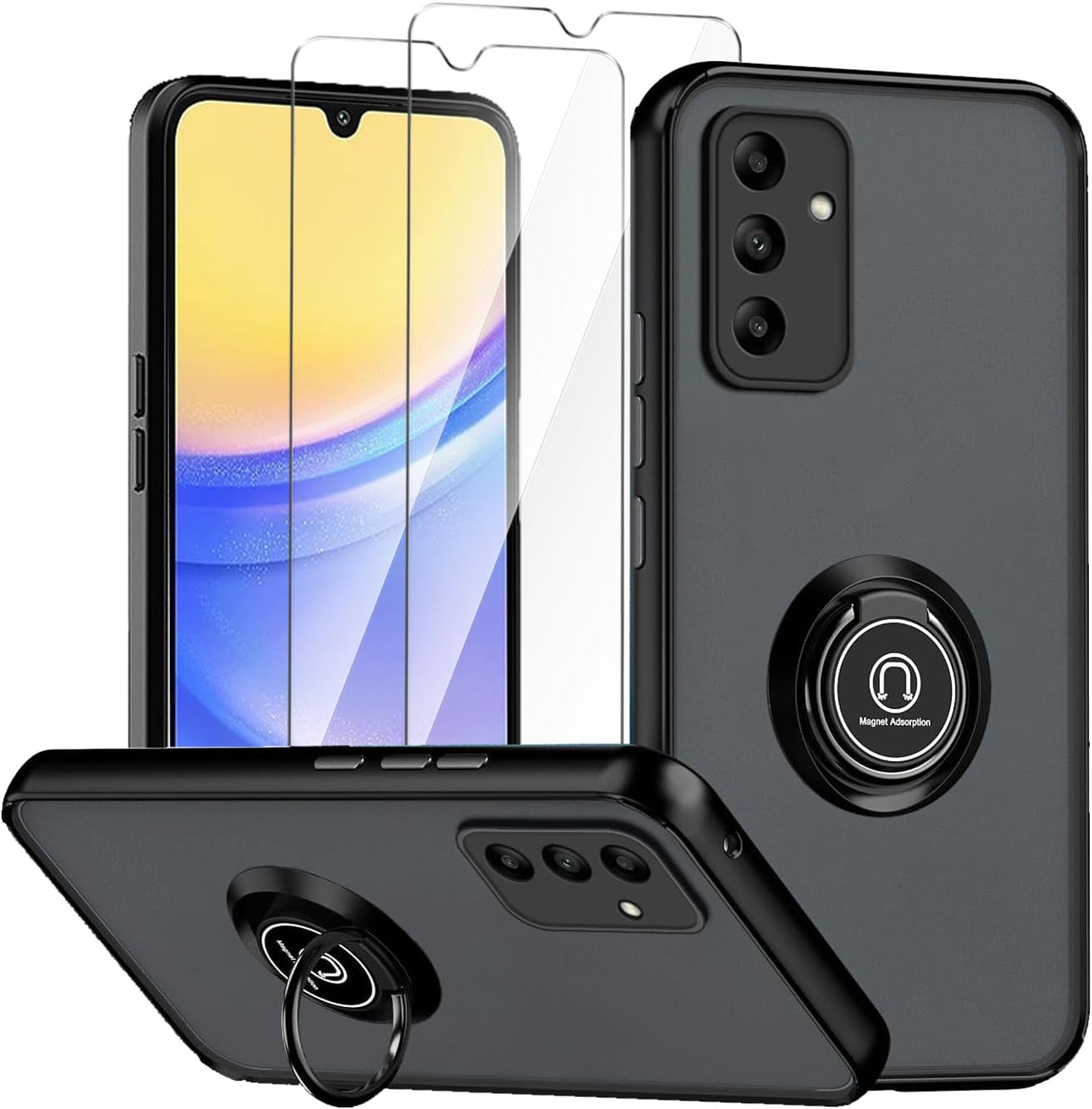 Samsung Galaxy A15 4G/5G  Case Kickstand Shockproof Cover Heavy Duty & Screen Protector