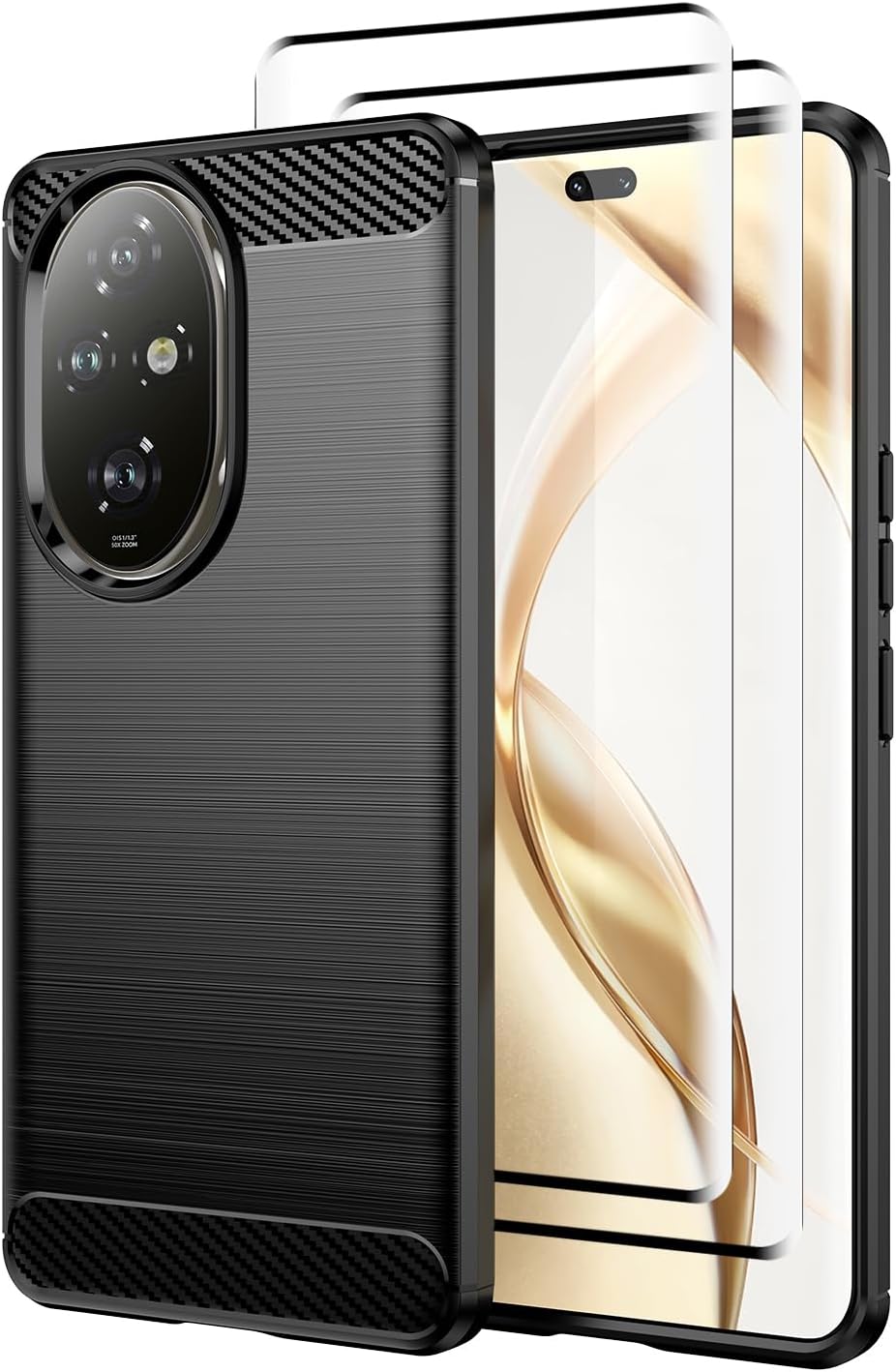 Honor 200 Pro Case Carbon Fibre Phone Cover + Screen Protector