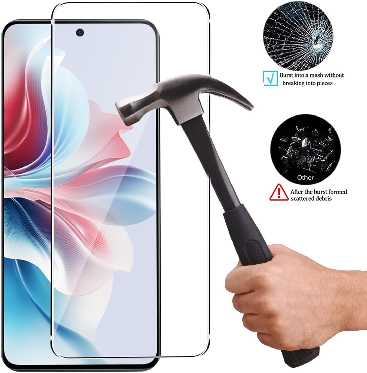 Oppo Reno 11 F 5G Case Clear Phone Cover & Screen Protector