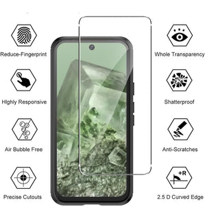 Google Pixel 8a Case Carbon Fibre Phone Cover + Screen Protector