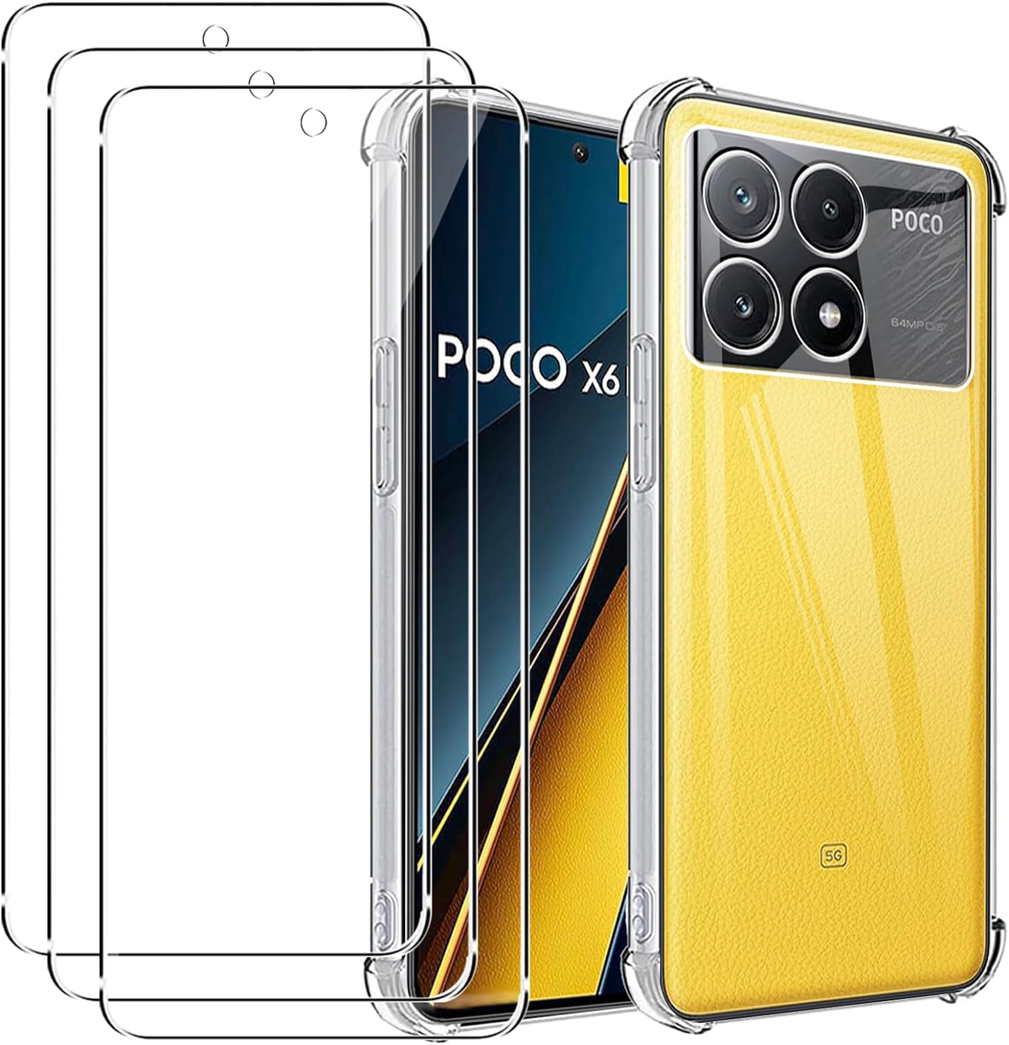 Xiaomi Poco X6 Pro Case Clear Phone Cover & Screen Protector