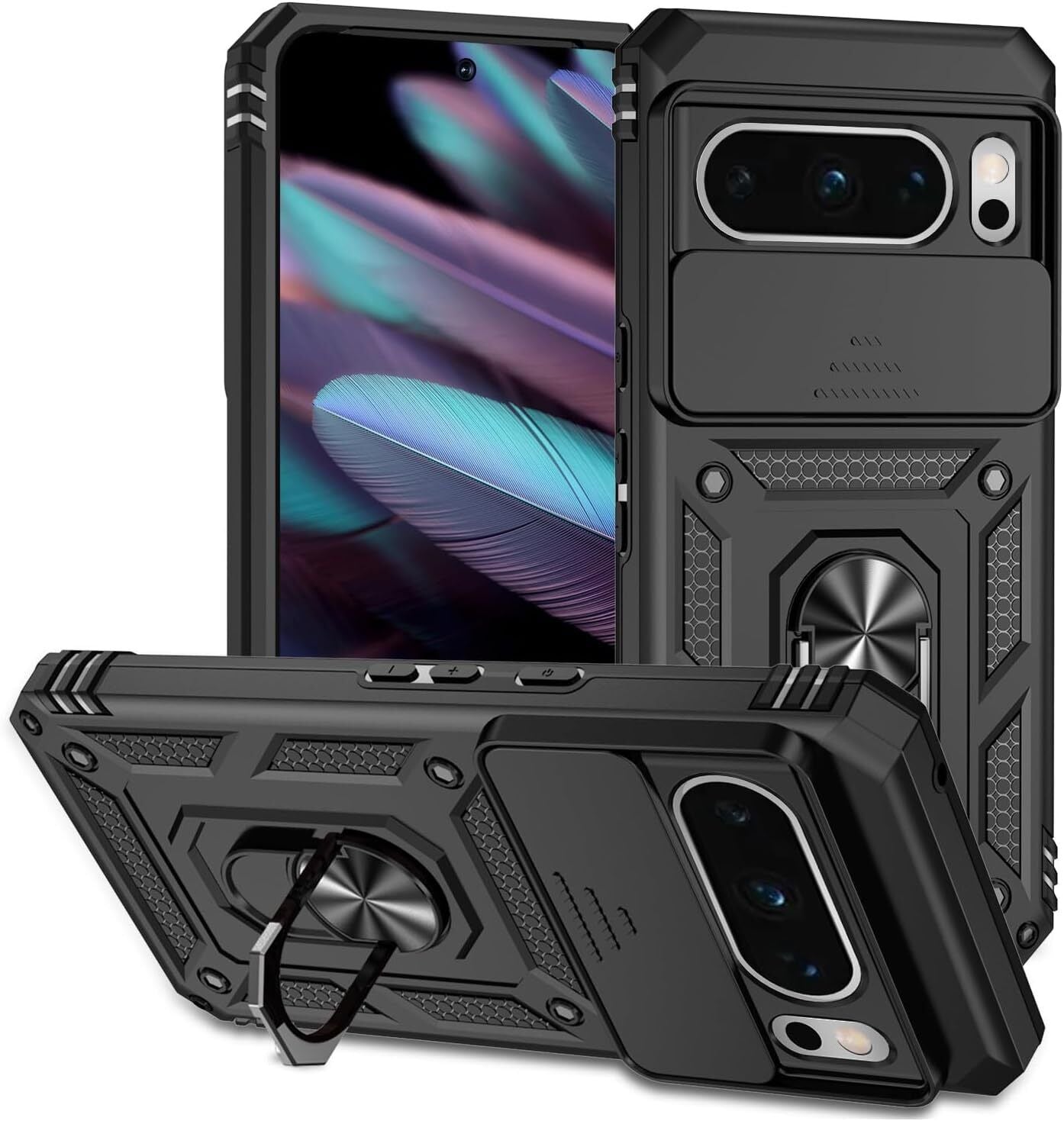Google Pixel 8 / 8 pro Case Shockproof Ring Stand Phone Camera Lens Cover