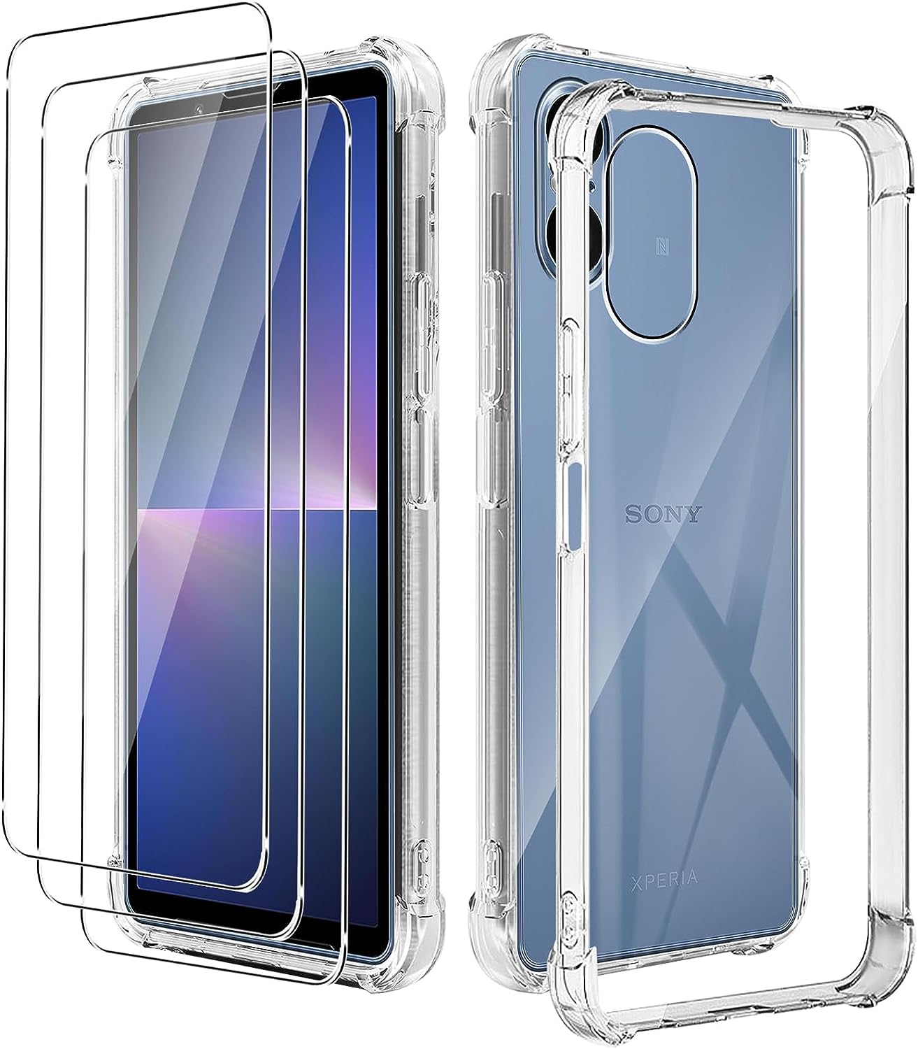 Sony Xperia 5 V Case Clear Phone Cover & Screen Protector