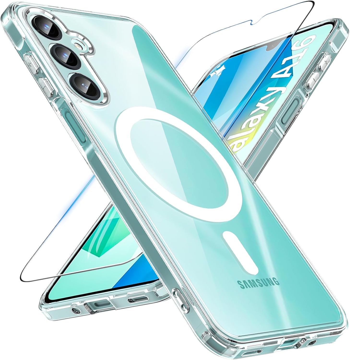 Samsung Galaxy A16 4G/5G Clear Case Magsafe Phone Cover + Glass Screen Protector
