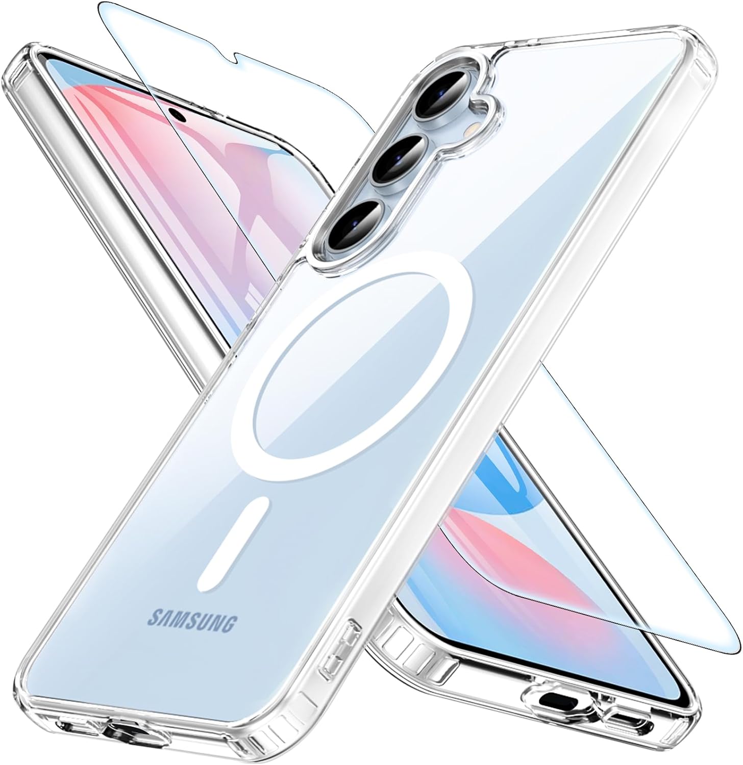 Samsung Galaxy S25 / S25 / Plus / S25 Ultra Clear Case Magsafe Phone Cover + Glass Screen Protector