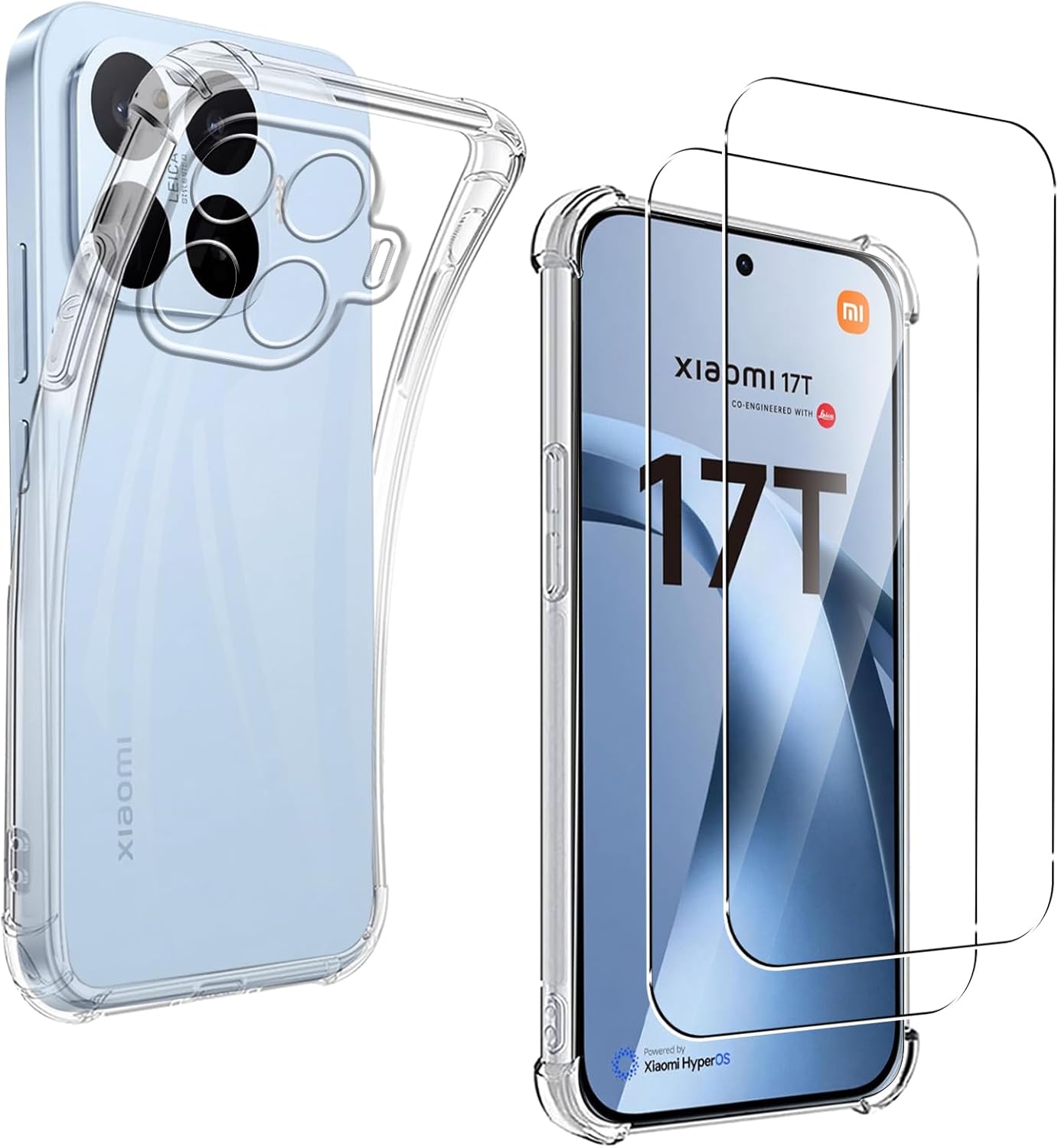 Xiaomi 17T / Xiaomi 17T Pro Case Clear Phone Cover & Screen Protector