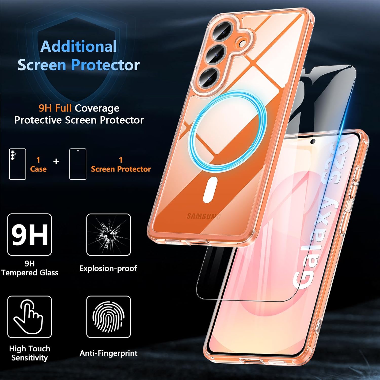 Samsung Galaxy S26 S26 Plus S26 Ultra Clear Case Magsafe Phone Cover + Glass Screen Protector