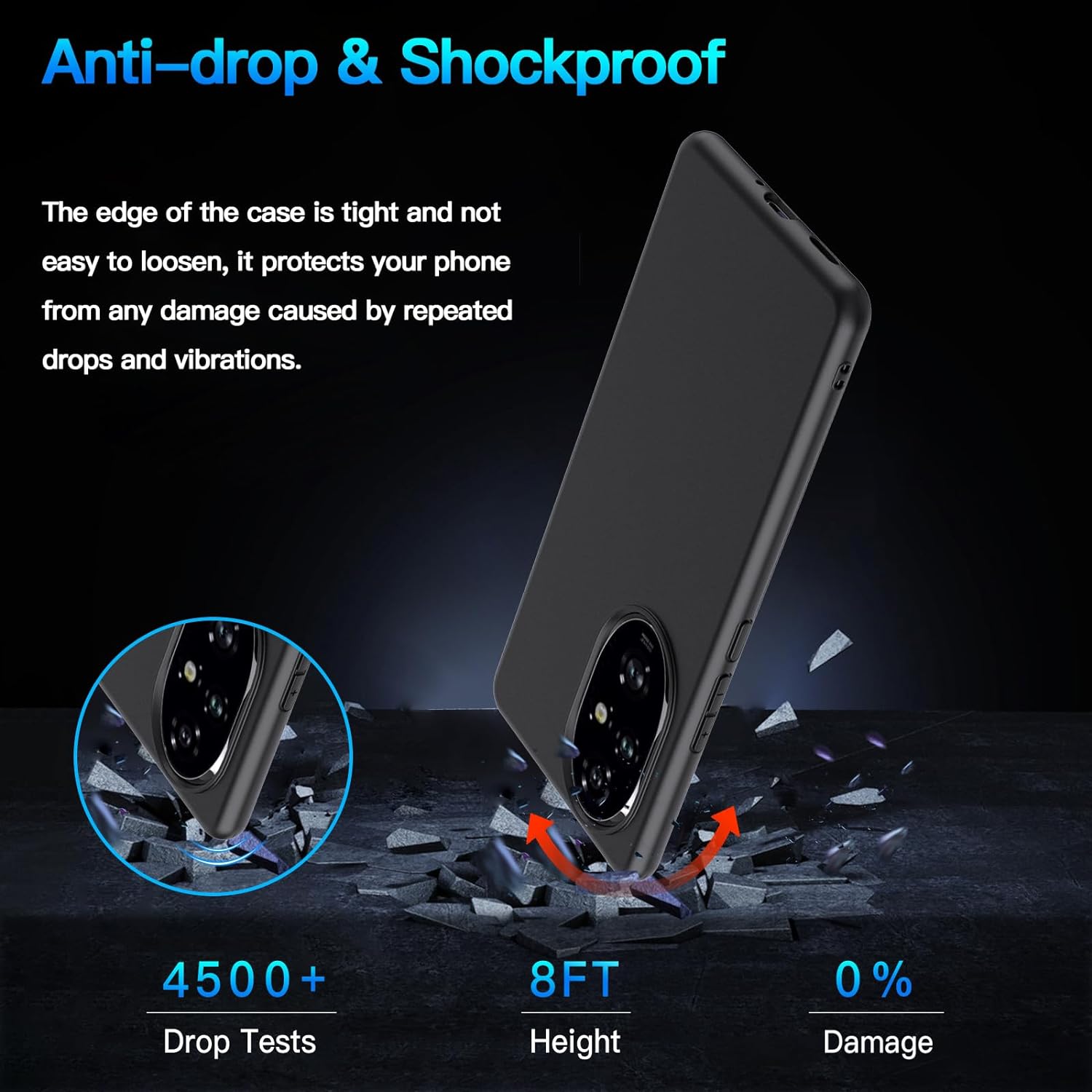 Honor 200 Case Matte Soft Black Gel Phone