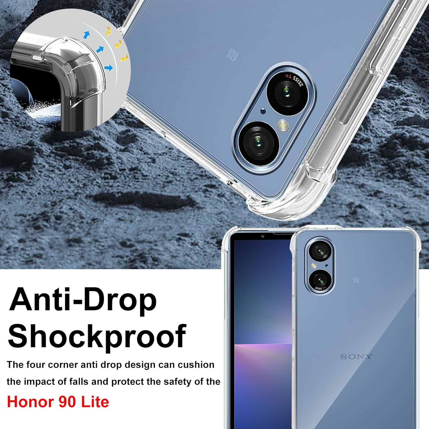 Sony Xperia 5 V Case Clear Phone Cover & Screen Protector
