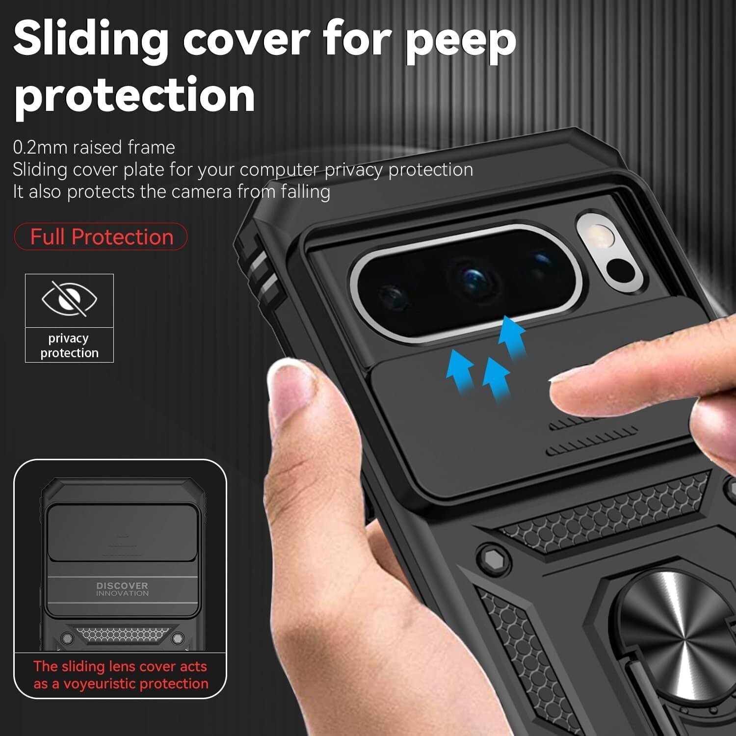 Google Pixel 8 / 8 pro Case Shockproof Ring Stand Phone Camera Lens Cover