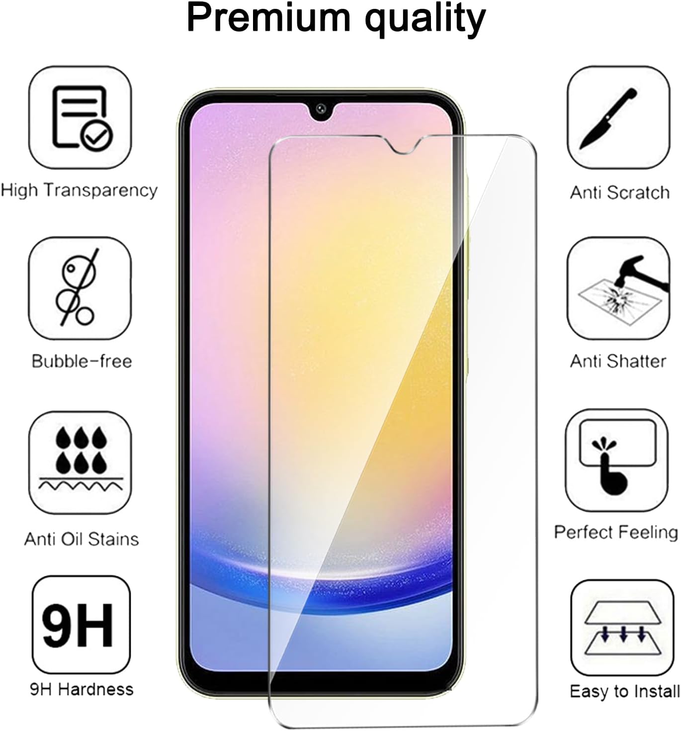 Samsung Galaxy A25  Case Kickstand Shockproof Cover Heavy Duty & Screen Protector