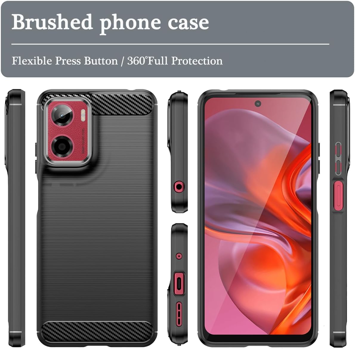 Motorola Moto G06/G06 Power Case Carbon Fibre Phone Cover + Screen Protector