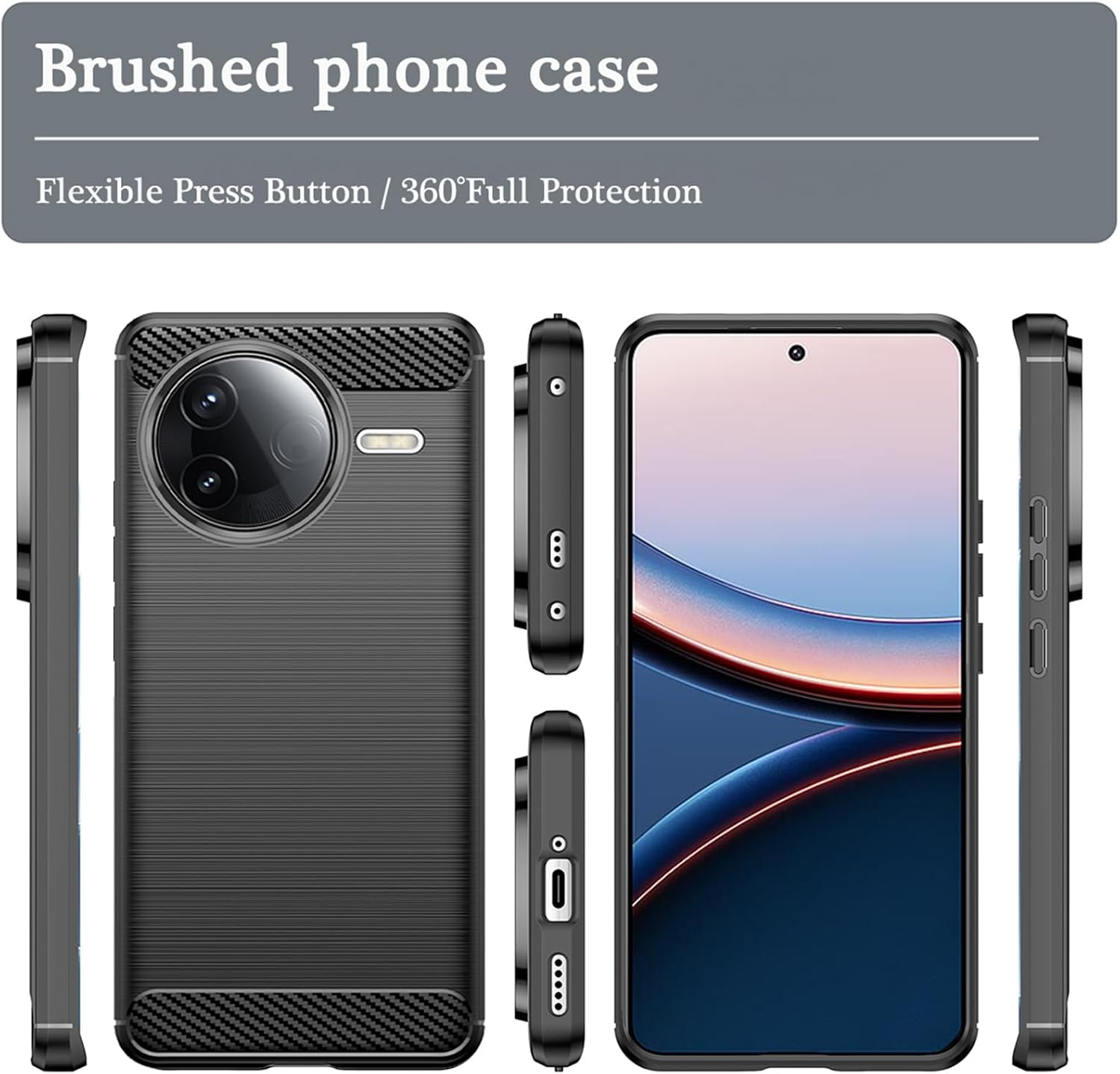 Xiaomi Poco F7 Ultra Case Carbon Fibre Phone Cover + Screen Protector