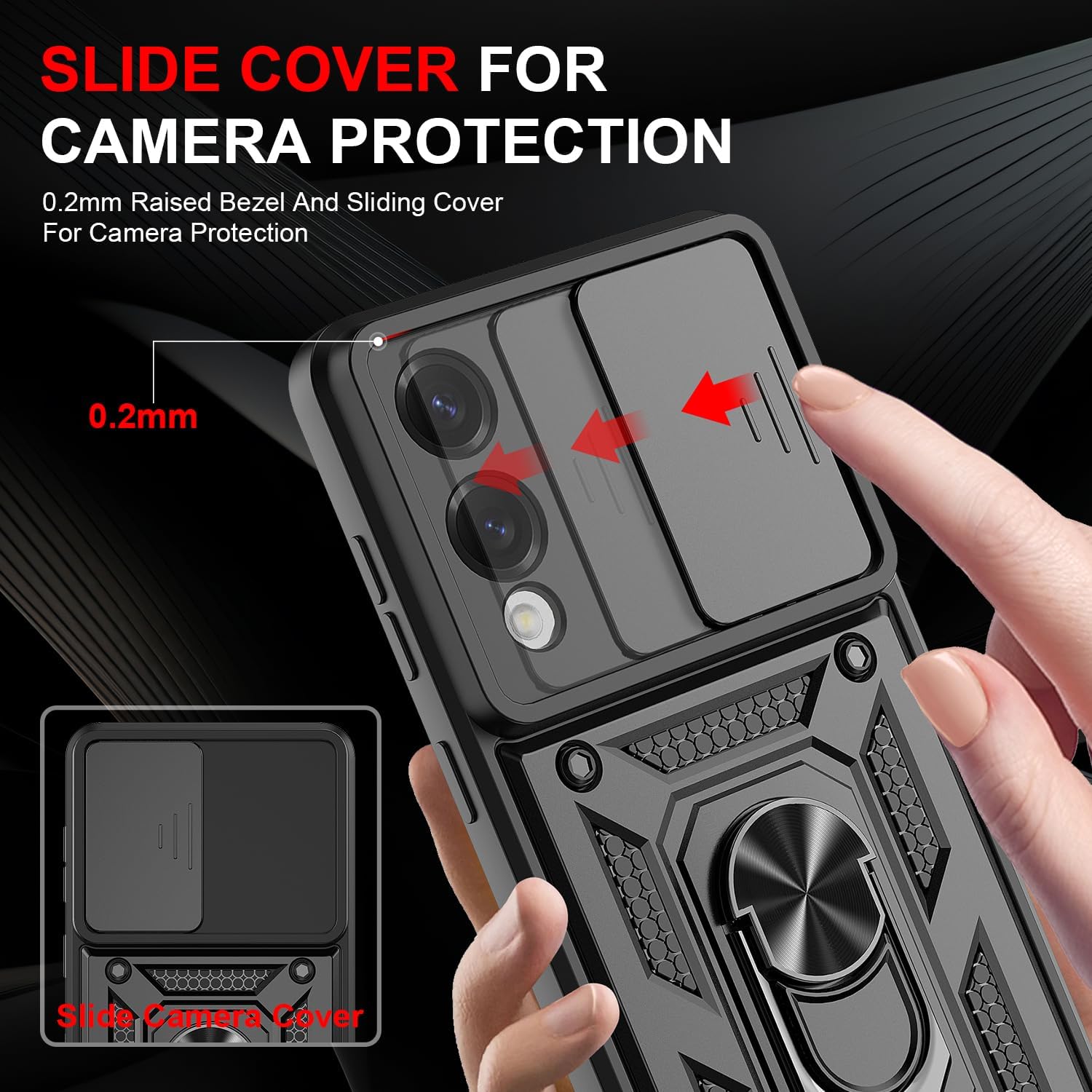 Samsung Galaxy S25 Edge Case Shockproof Ring Stand Phone Cover & Screen Protector