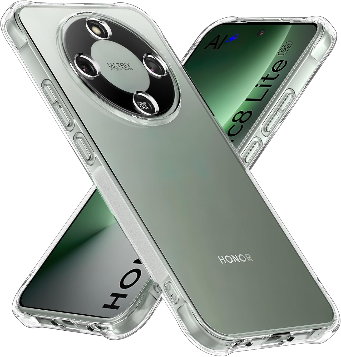 Honor Magic 8 Lite Pro Case Clear Silicone Shockproof Gel Phone Cover