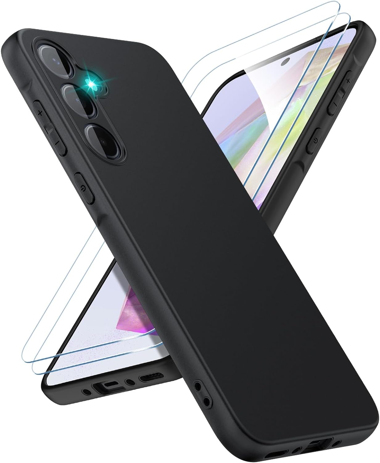 Samsung Galaxy A35 5G Case Black Gel Phone Cover & Screen Protector