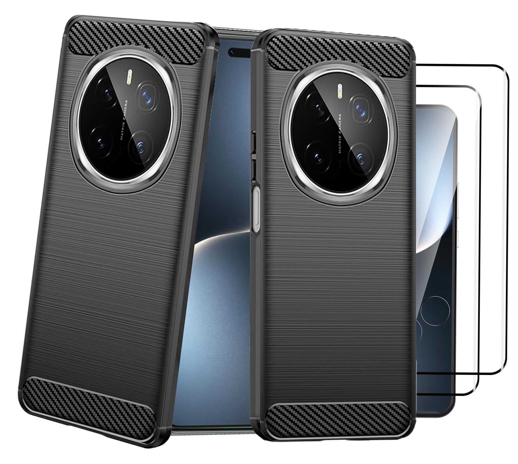 Honor Magic 7 Pro Case Carbon Fibre Phone Cover + Screen Protector