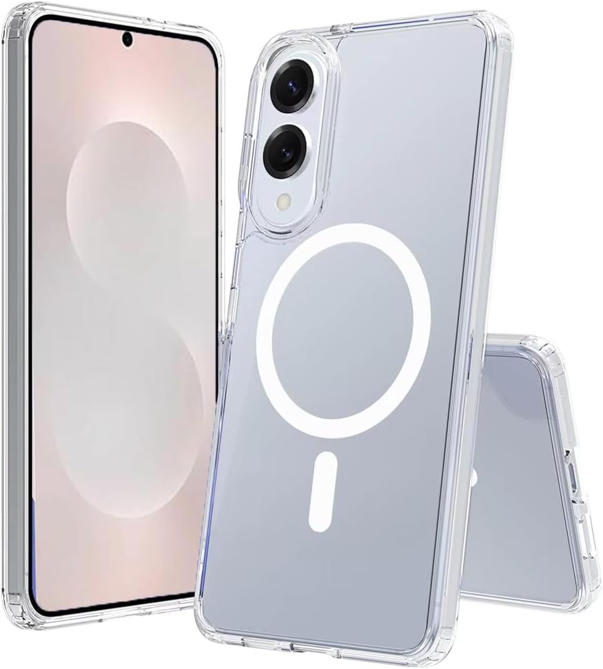 Samsung Galaxy S25 Edge Clear Case Magsafe Phone Cover + Glass Screen Protector