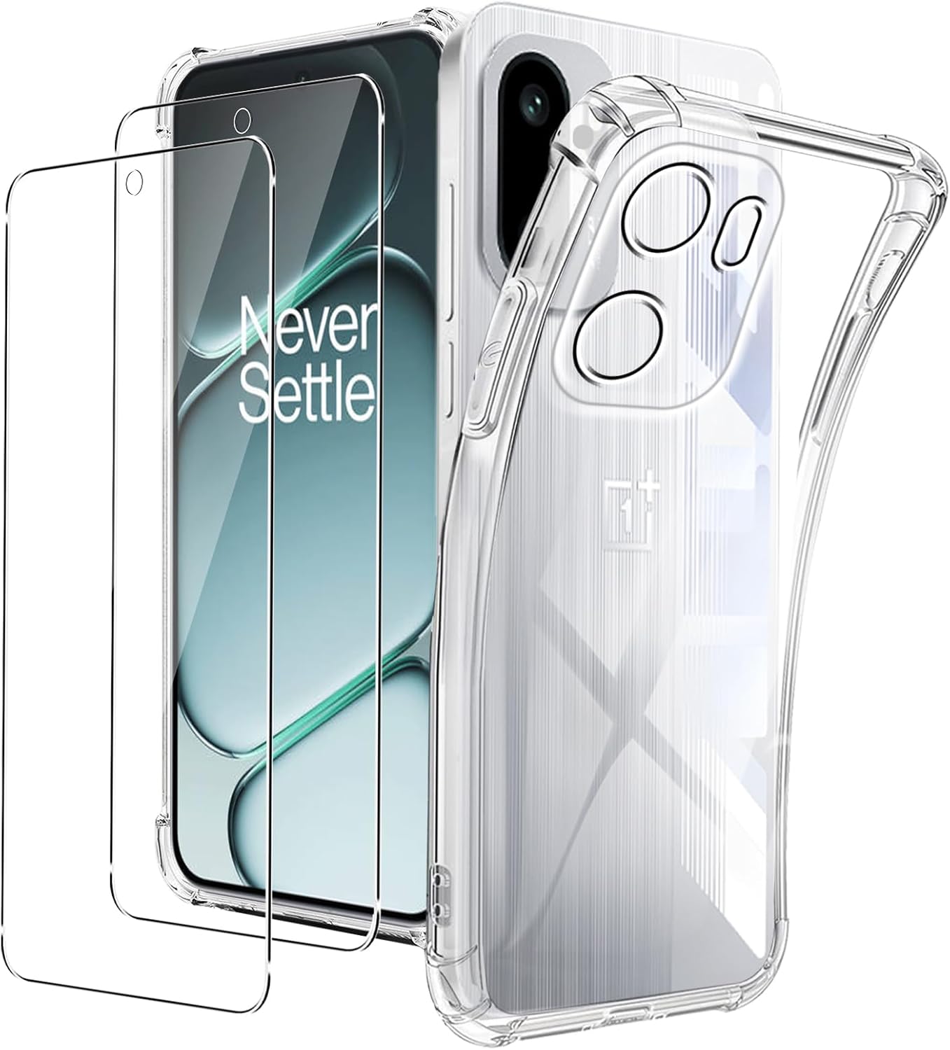 OnePlus 15R Case Clear Phone Cover & Screen Protector