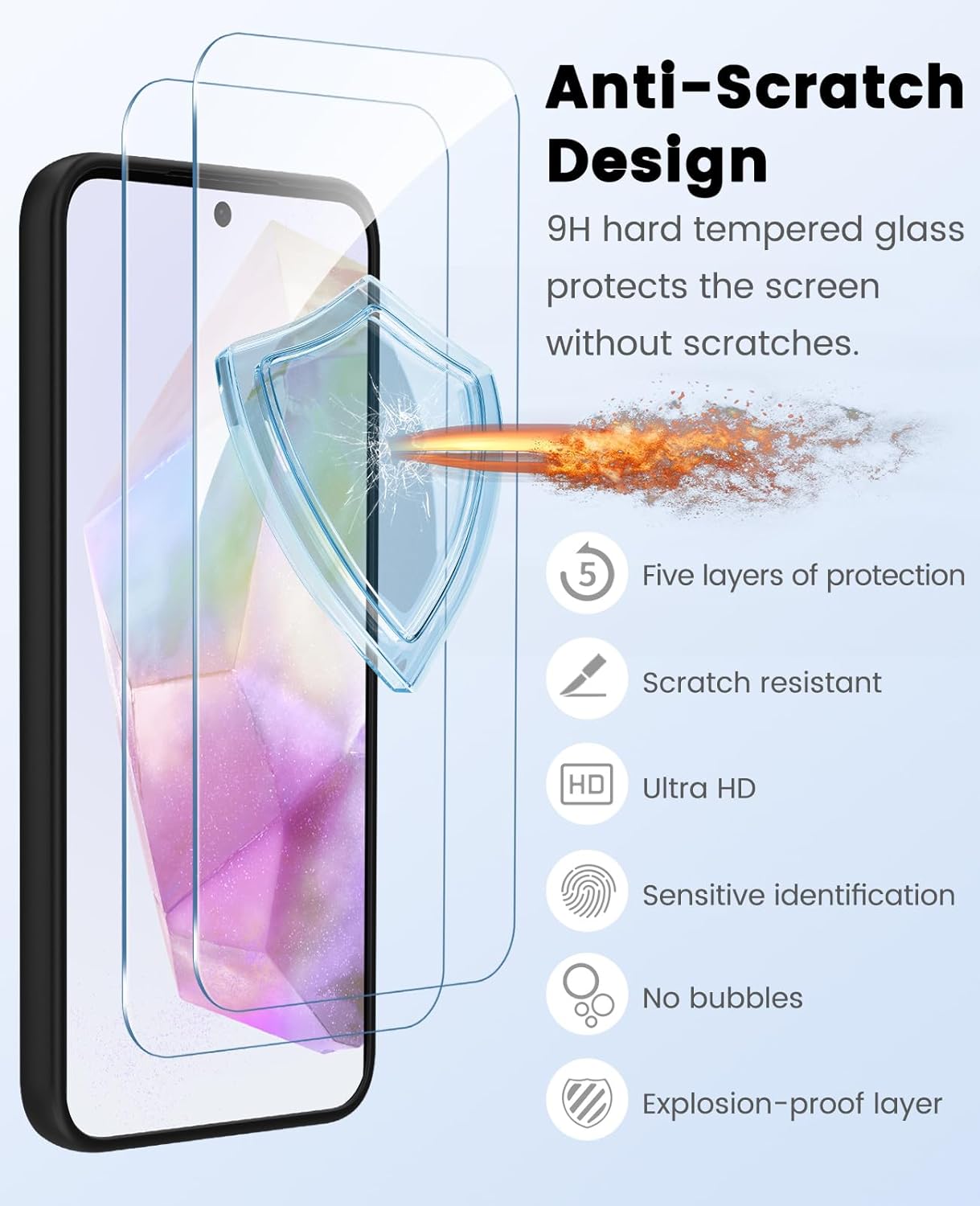 Samsung Galaxy A35 5G Case Black Gel Phone Cover & Screen Protector