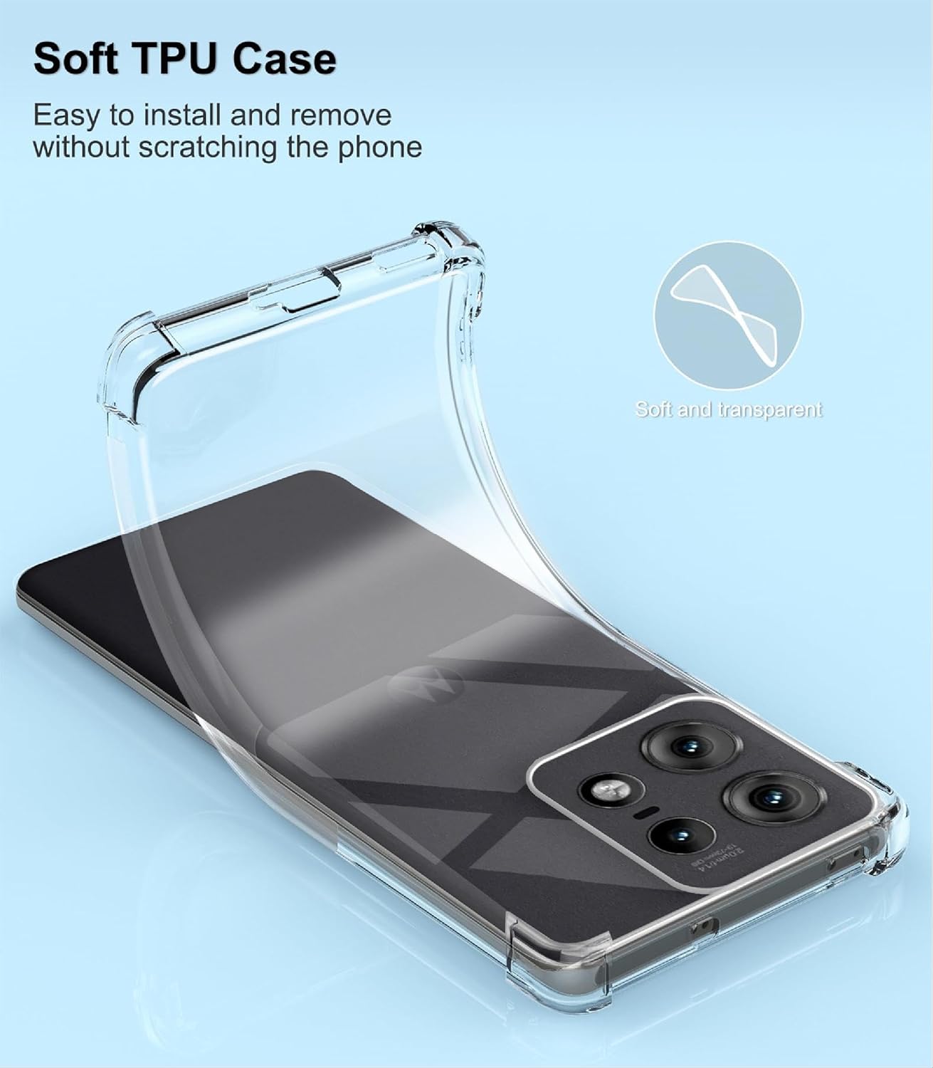 Motorola Edge 50 Neo Case Clear Silicone Shockproof Gel Phone Cover