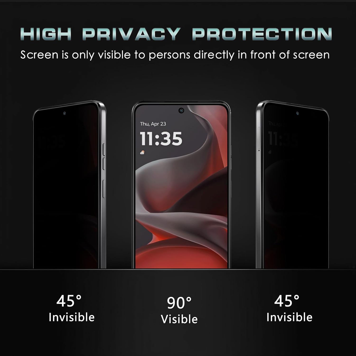 Motorola Moto G15 Screen Protector Privacy Anti-Spy Glass