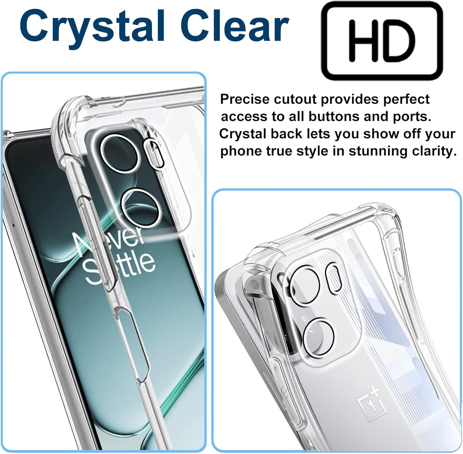 OnePlus 15R Case Clear Phone Cover & Screen Protector