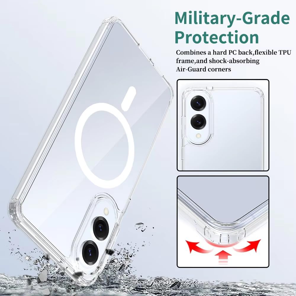 Samsung Galaxy S25 Edge Clear Case Magsafe Phone Cover + Glass Screen Protector