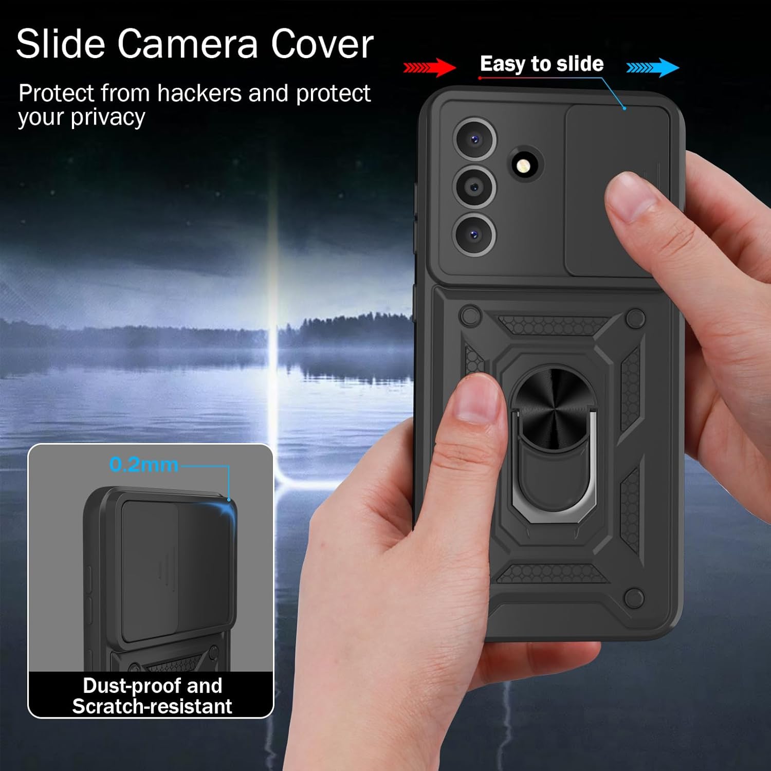 Samsung Galaxy A36 5G Case Shockproof Ring Stand Phone Cover & Screen Protector