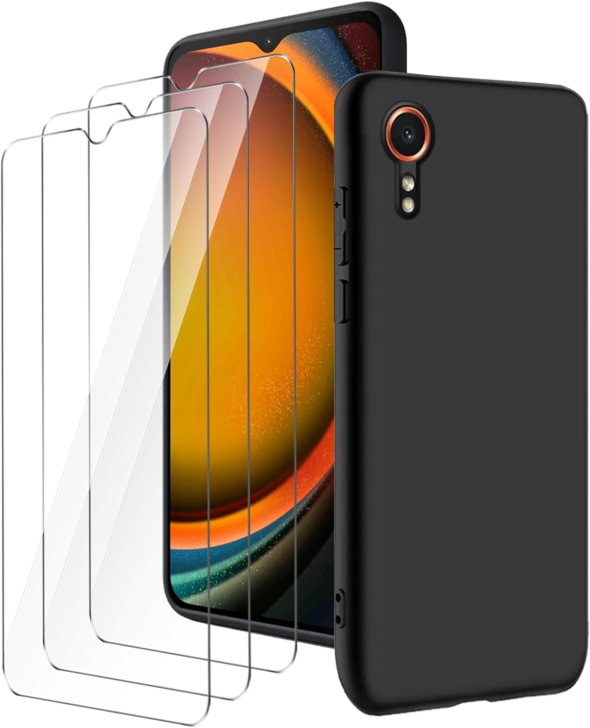 Samsung Galaxy Xcover 7 Case Black Gel Phone Cover & Screen Protector