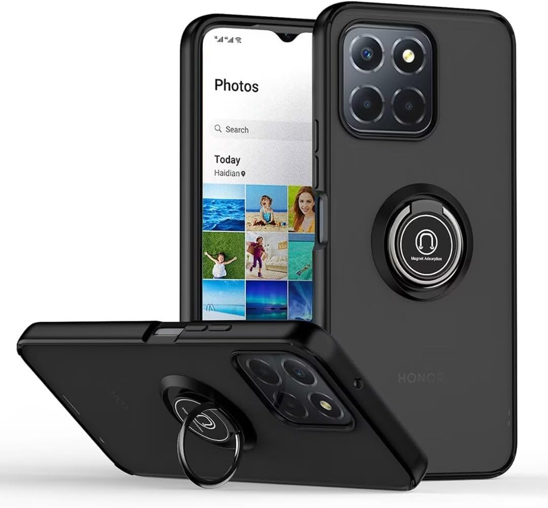 Honor X6a Case Kickstand Shockproof Cover Heavy Duty & Screen Protector