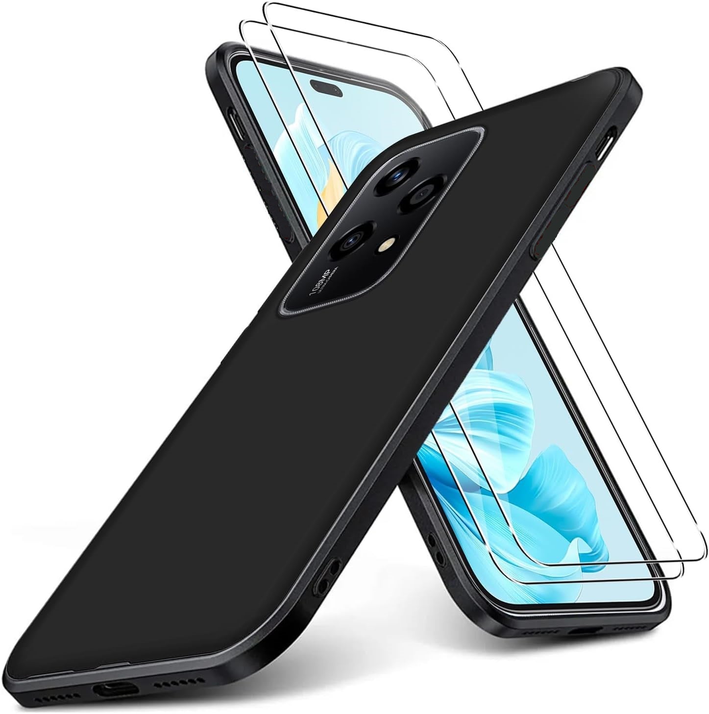 Honor 200 Lite Case Black Gel Phone Cover & Screen Protector