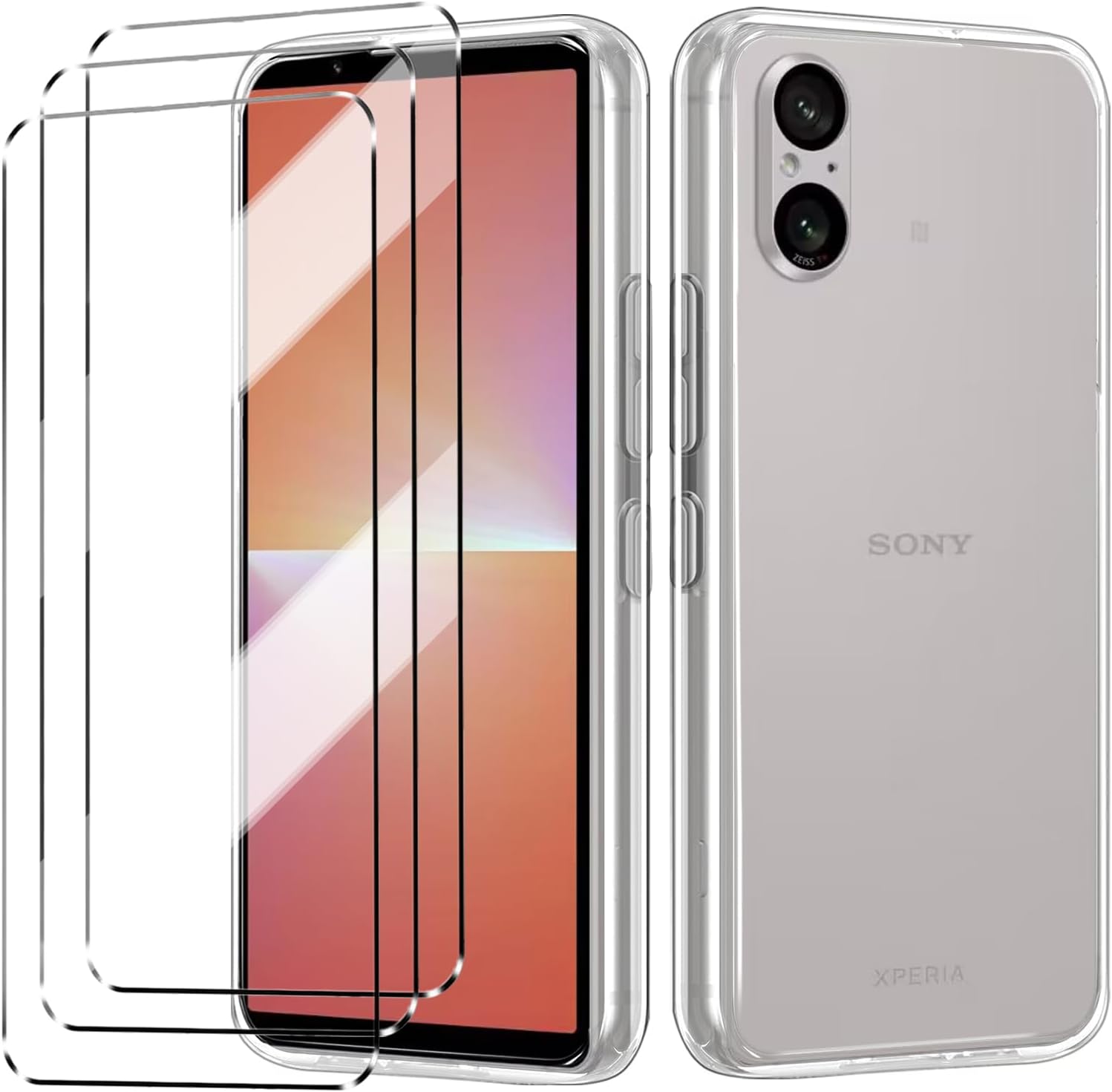 Sony Xperia 5 V Case Clear Phone Cover & Screen Protector