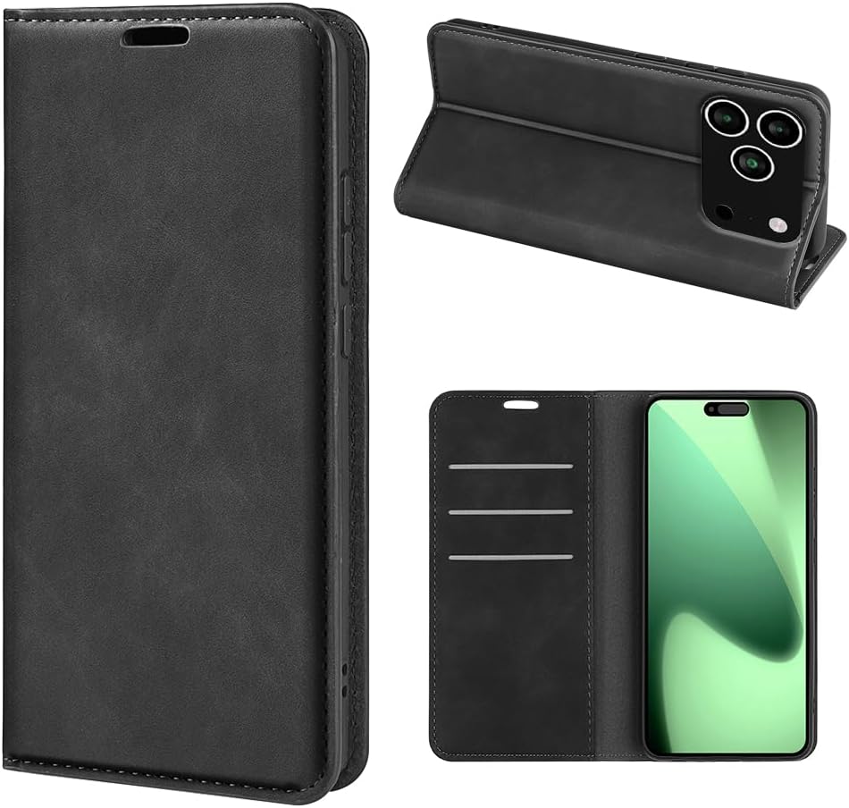 iPhone 17 Air Pro Max Case Leather Wallet Flip Book Stand Phone Cover RFID