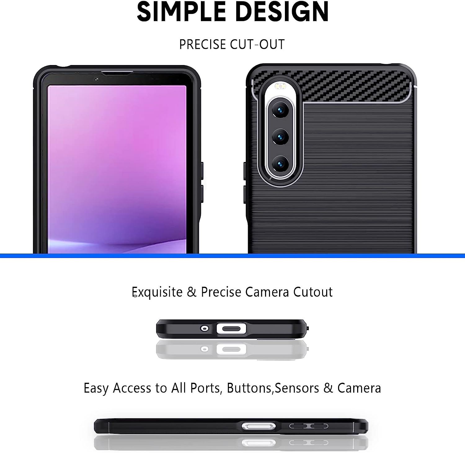 Sony Xperia 10 V Case Case Carbon Fibre Phone Cover
