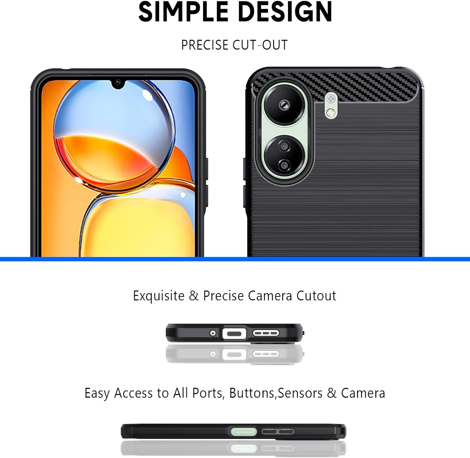 Xiaomi Redmi 13C / Poco C65 Case Carbon Fibre Phone Cover