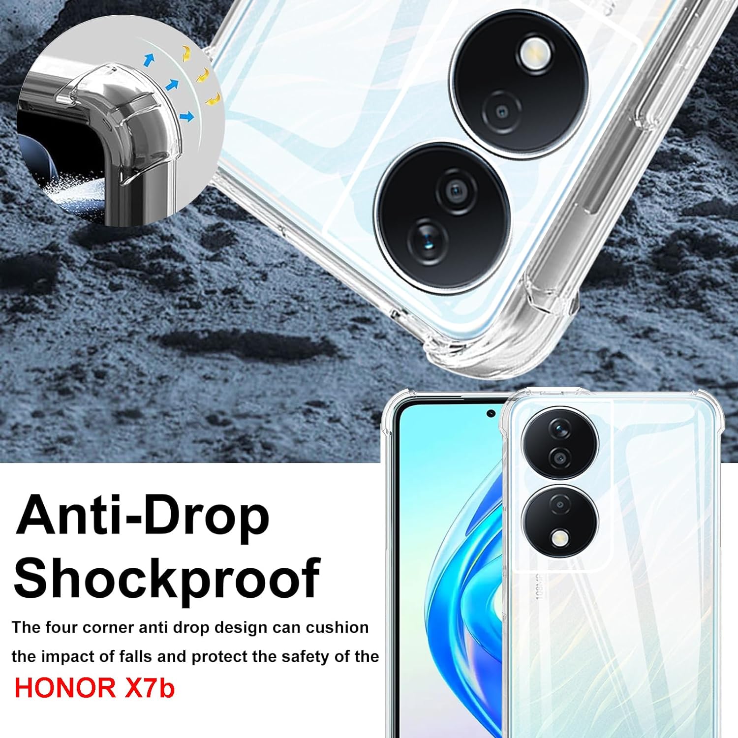 Honor 90 Smart Case Clear Silicone Shockproof Gel Phone Cover