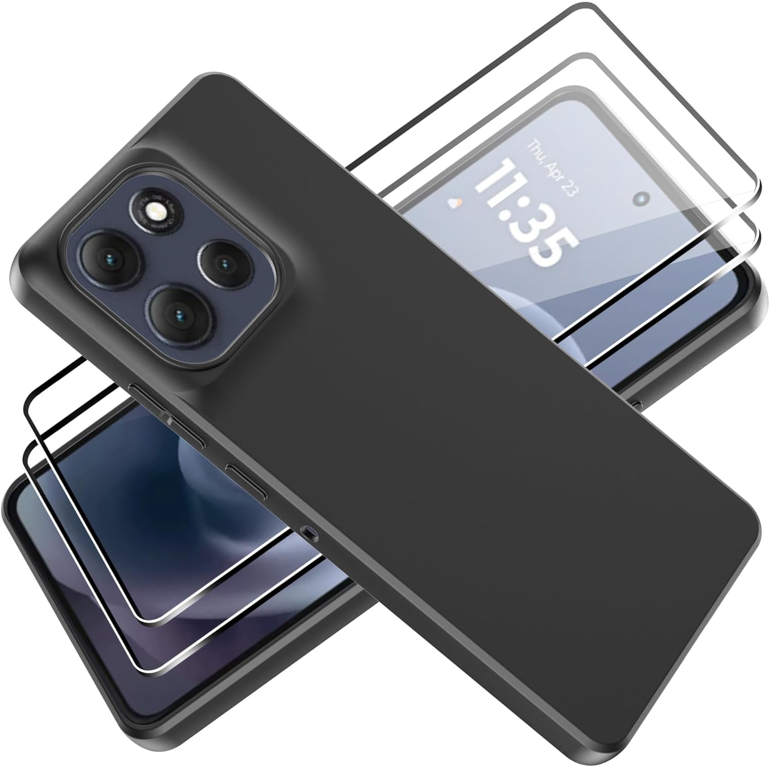 Motorola Moto G86 Case Black Gel Phone Cover & Screen Protector