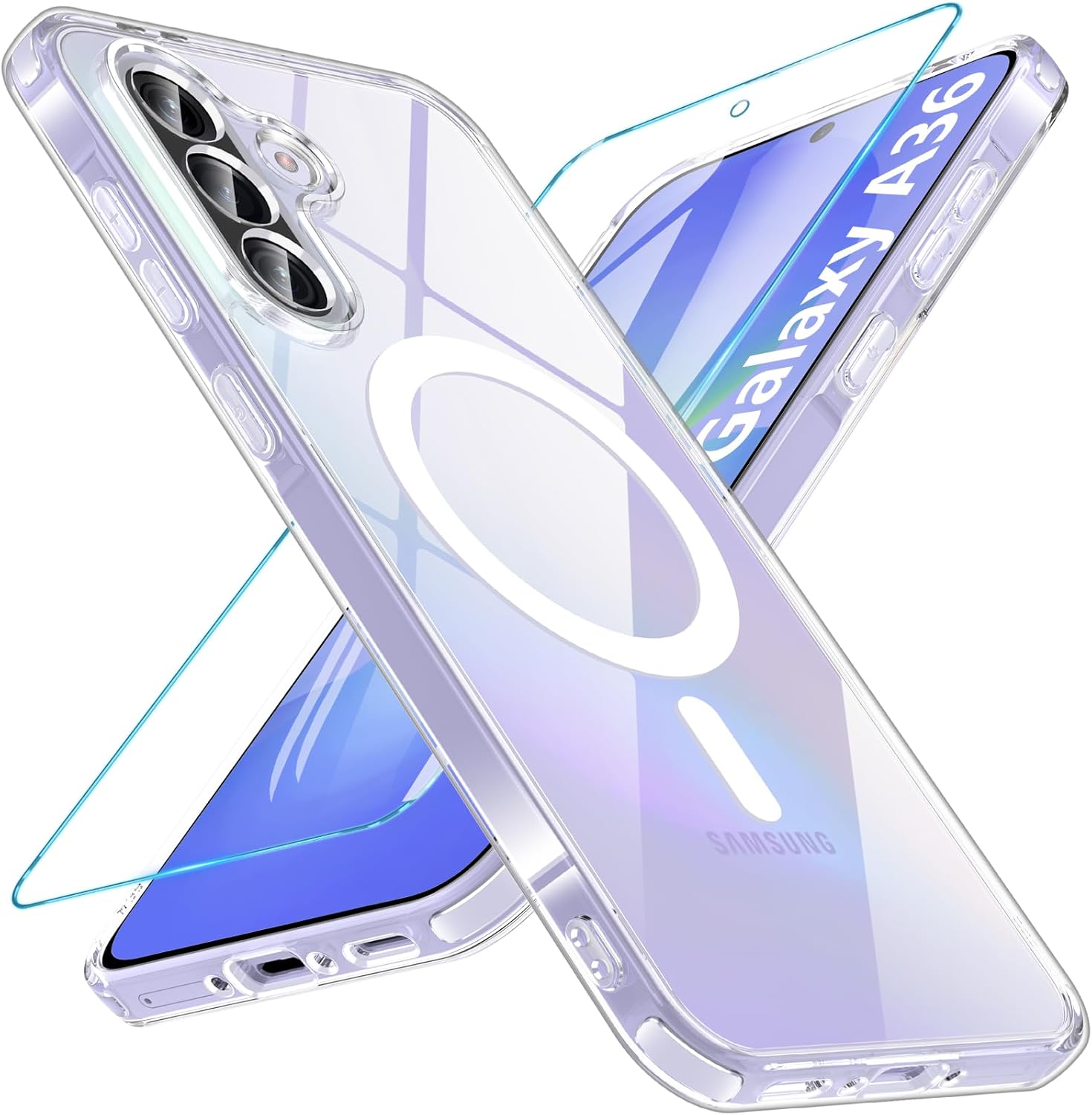 Samsung Galaxy A36 5G Clear Case Magsafe Phone Cover + Glass Screen Protector