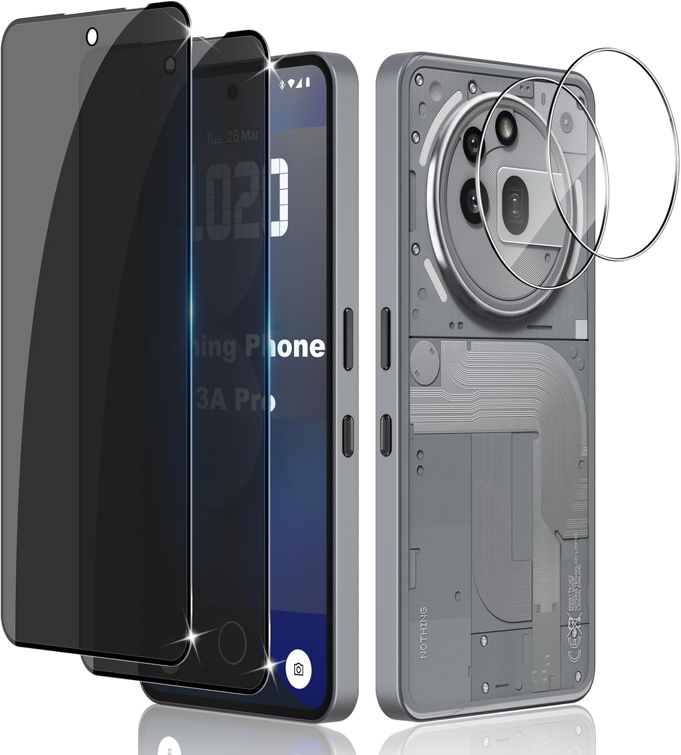 Nothing Phone (3a) Pro Screen Protector Privacy Anti-Spy + Camera