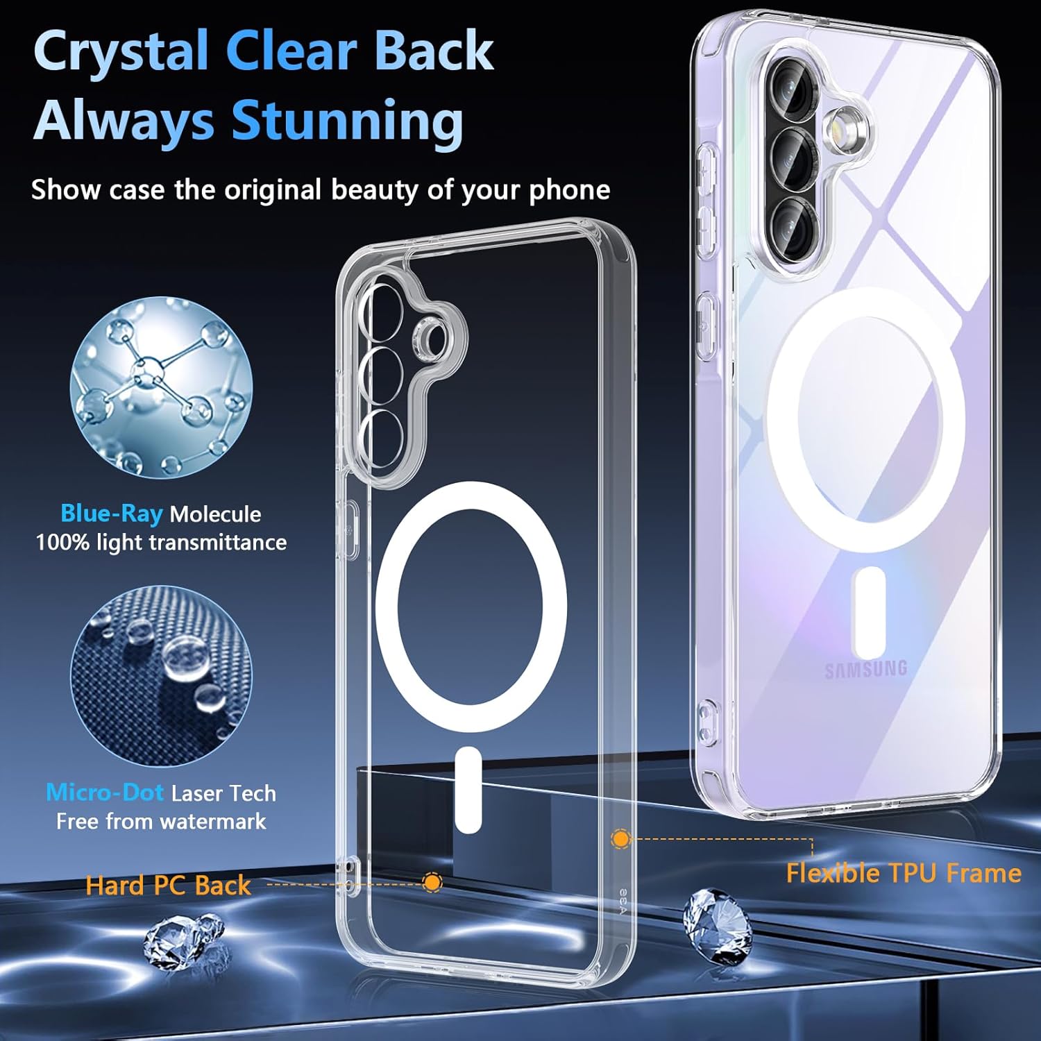 Samsung Galaxy A36 5G Clear Case Magsafe Phone Cover + Glass Screen Protector