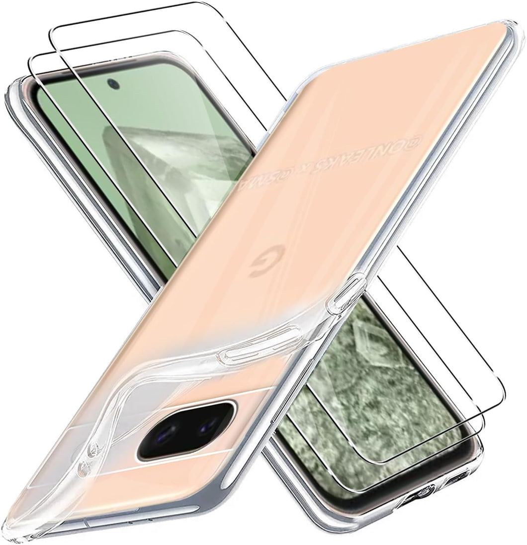 Google Pixel 8a Case Clear Phone Cover & Screen Protector