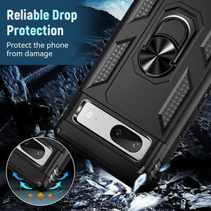 Google Pixel 7a Case Kickstand Shockproof Ring Phone Cover
