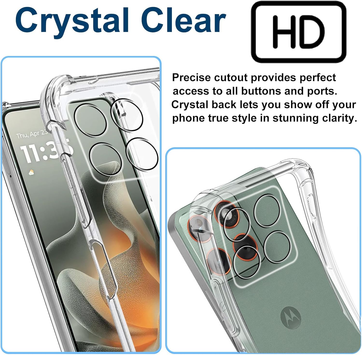 Motorola Edge 70 Fusion Case Clear Phone Cover & Screen Protector
