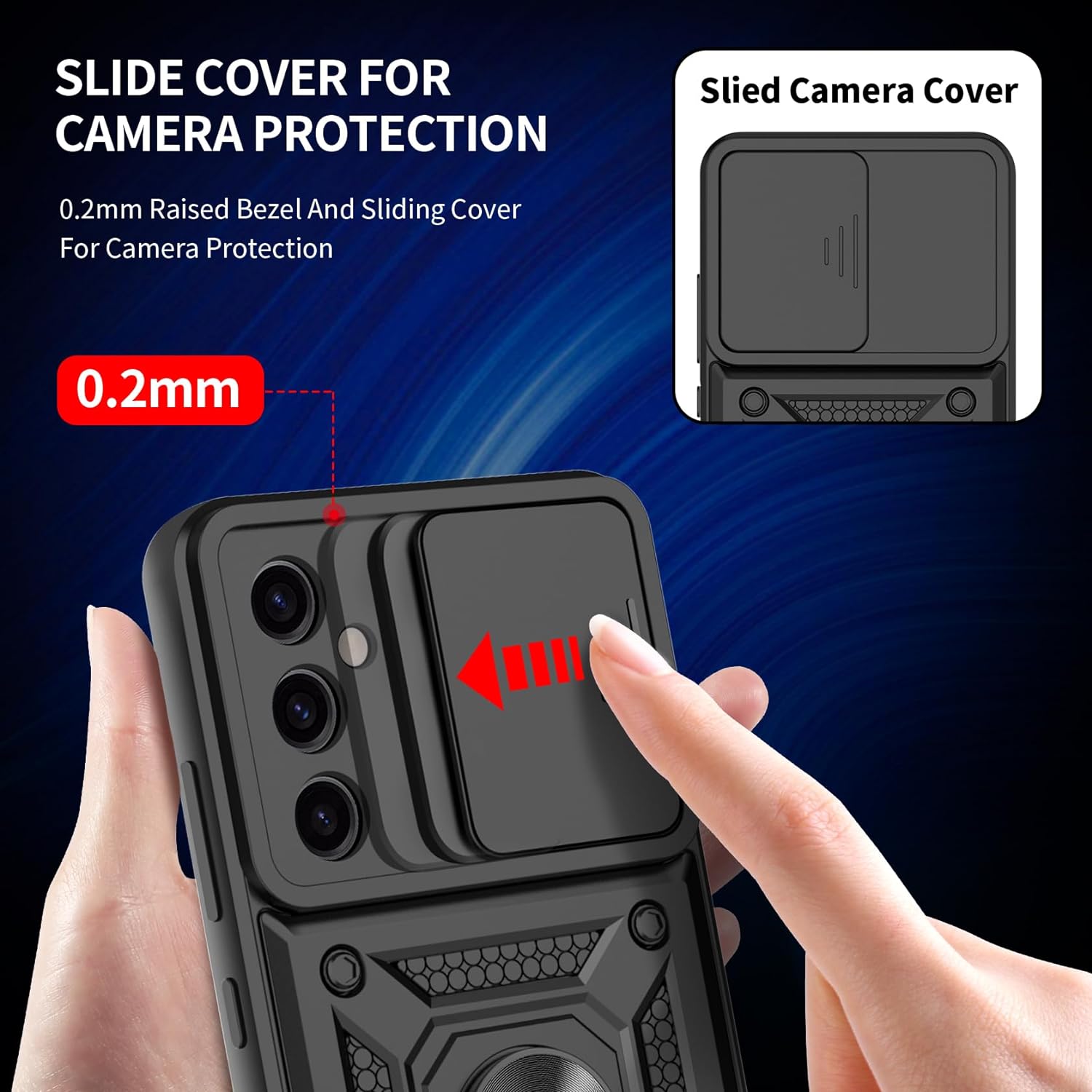 Samsung Galaxy S23 FE Case Shockproof Ring Stand Phone Camera Lens Cover