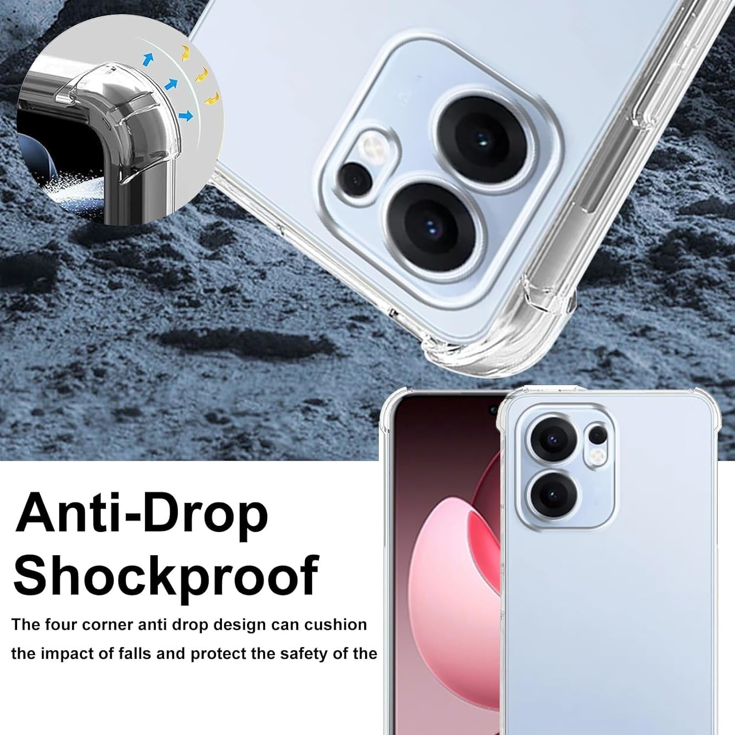 OPPO Reno 13 FS 5G / 13 FG Case Clear Phone Cover & Screen Protector